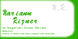 mariann rizner business card